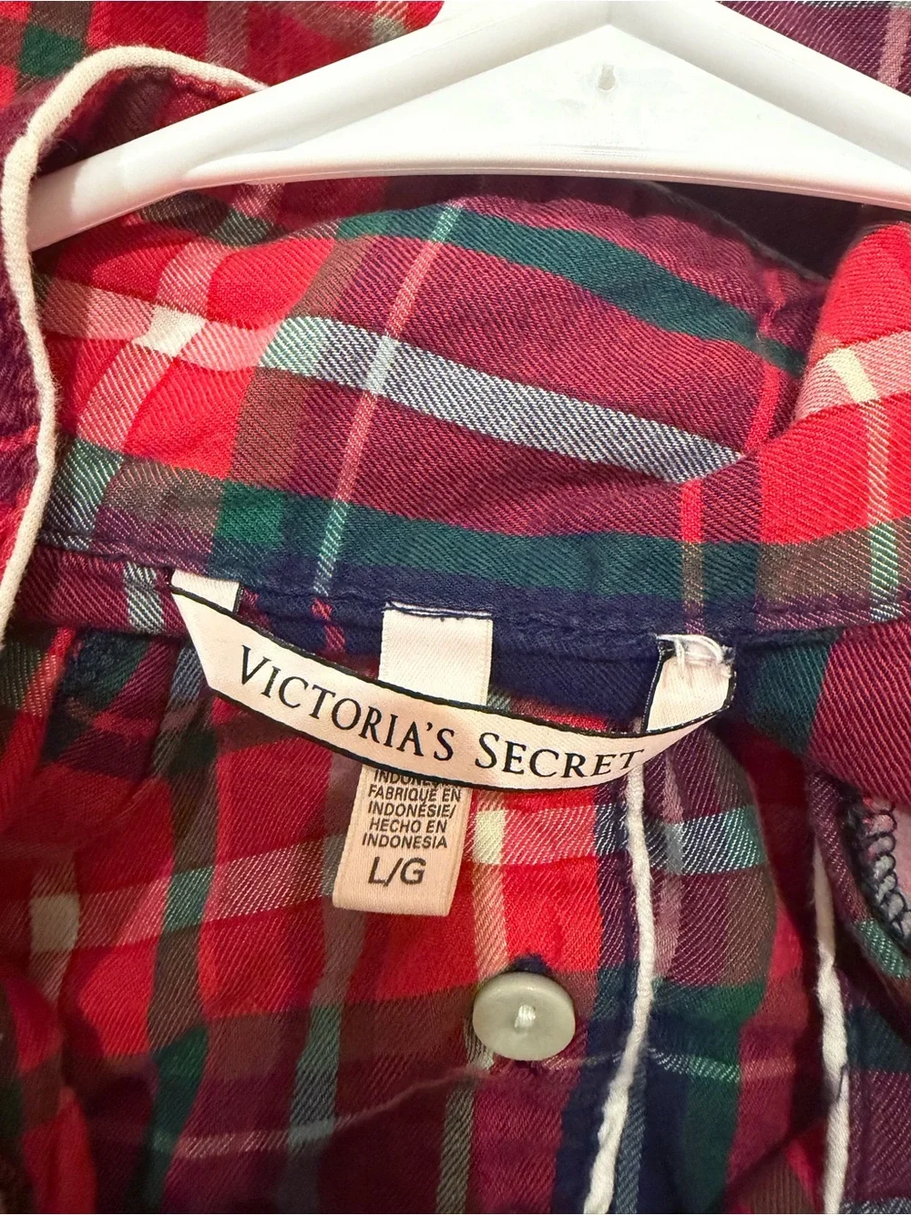 Victoria's Secret Red and Navy Plaid Pajama Set
